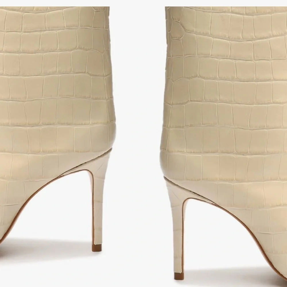 FINAL Price Dropš°ā¬ļø
SCHUTZ Cream Heeled Boots with Croc-Embossed Texture - Picture 4 of 11